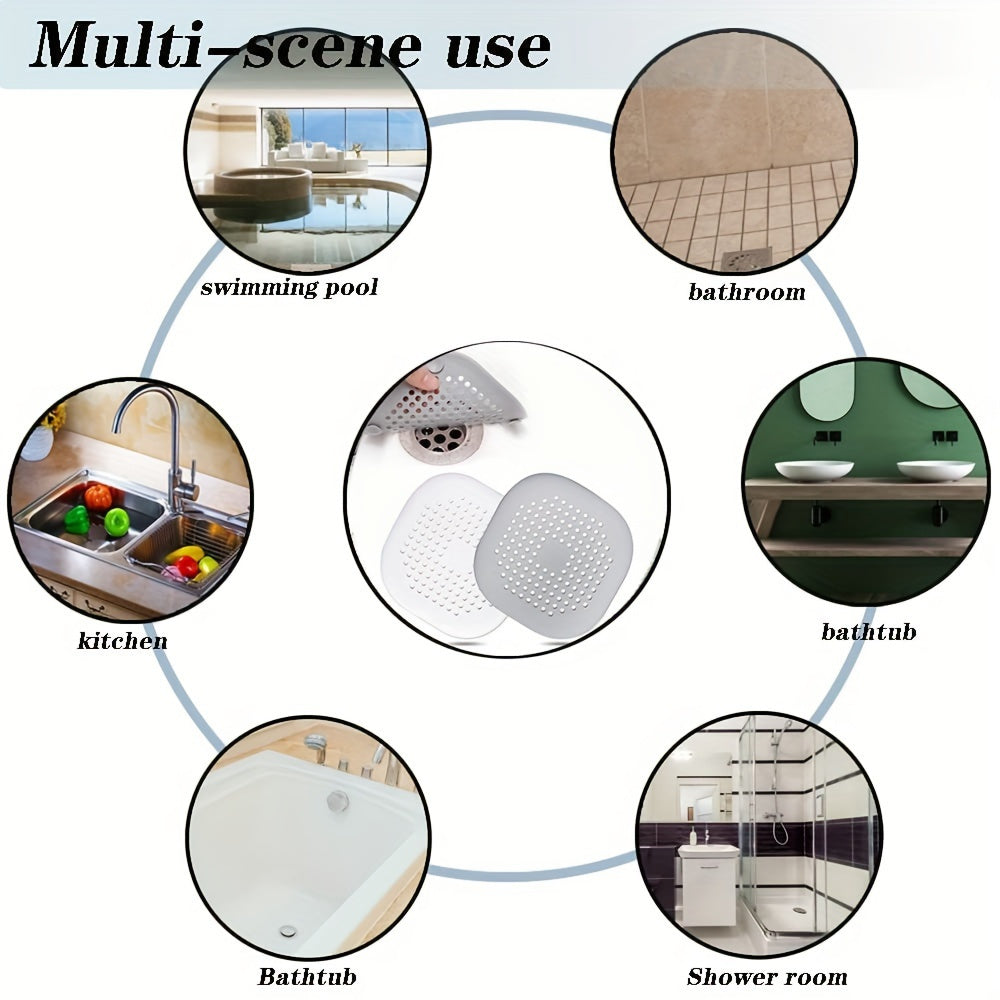 Protectores de drenaje de silicona con ventosas para lavabos de baño y cocina, set de 2