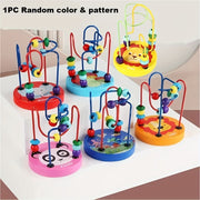 Colorful Wooden Parrot Bead Toy with Music for Birds and Educational Play