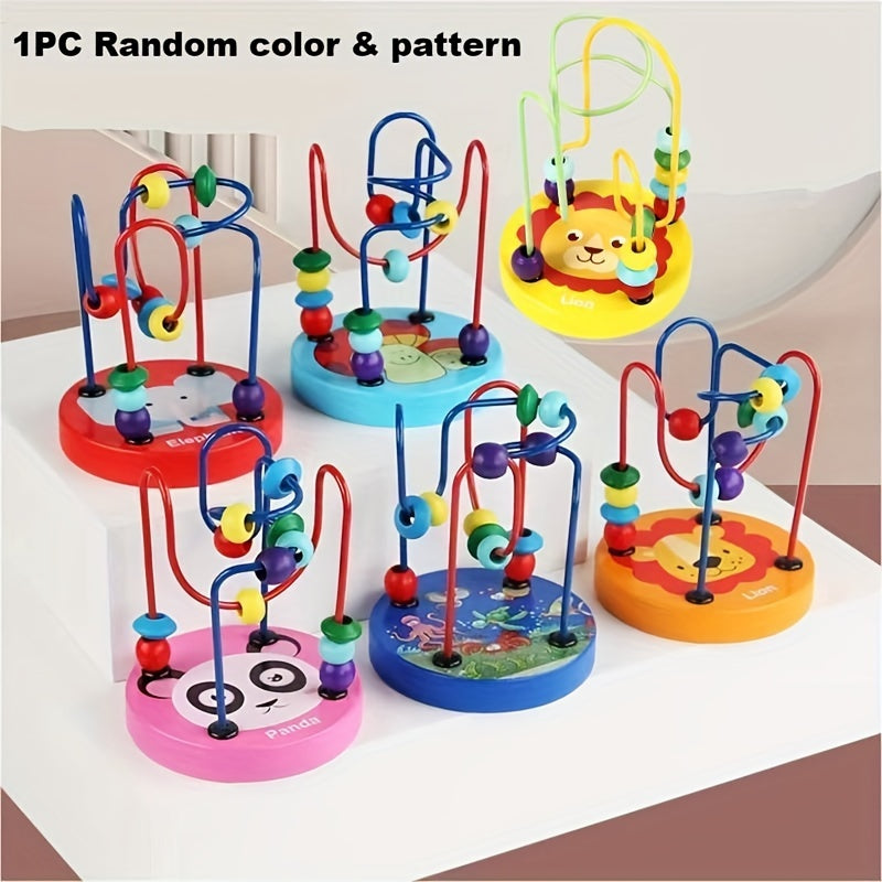 Colorful Wooden Parrot Bead Toy with Music for Birds and Educational Play