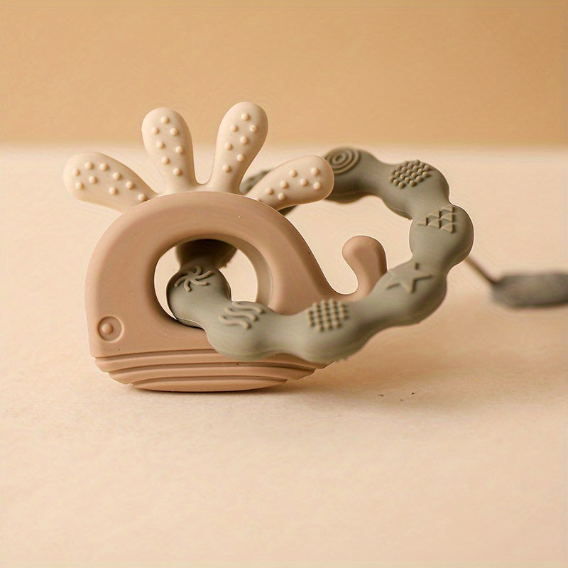 Baby Teething Toy Chewable Whale-Shaped Soothing Toy for Babies 0-3 Years