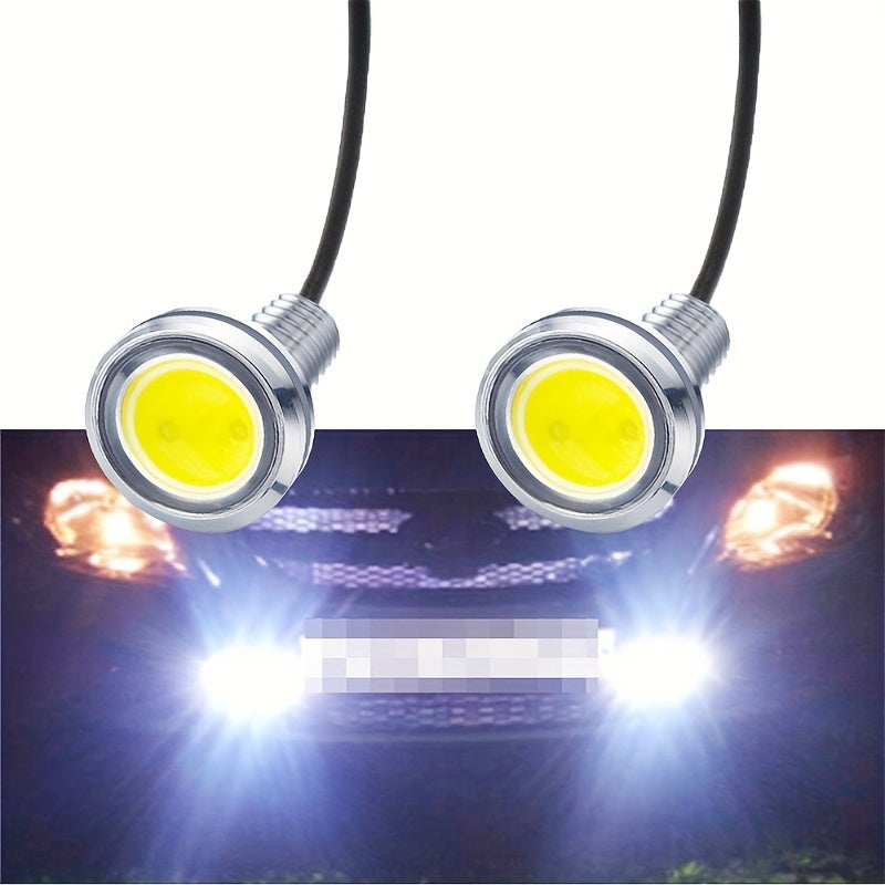 2 dona 18mm Kumush Shell Eagle Eye LED DRL chiroqlari Avtomobil ko'rinish uchun