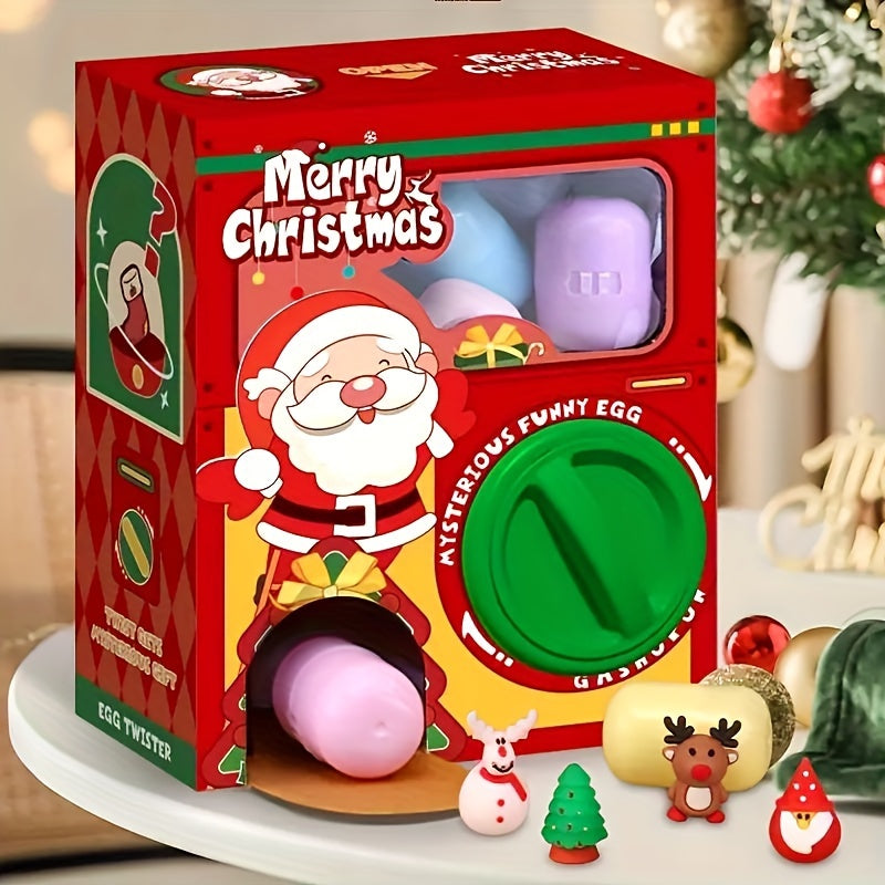 Máquina de juguetes Gashapon de regalos de Navidad para niños con 6 huevos aleatorios
