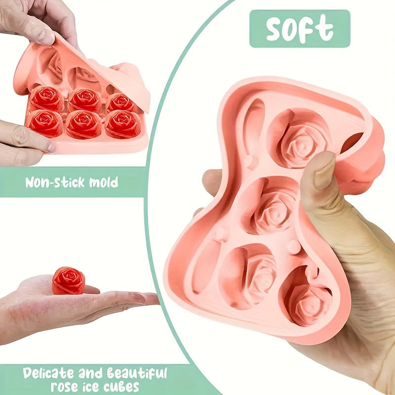 Silicone Rose Ice Cube Tray Food-Grade Freezer Kitchen Use for Ice Chocolates