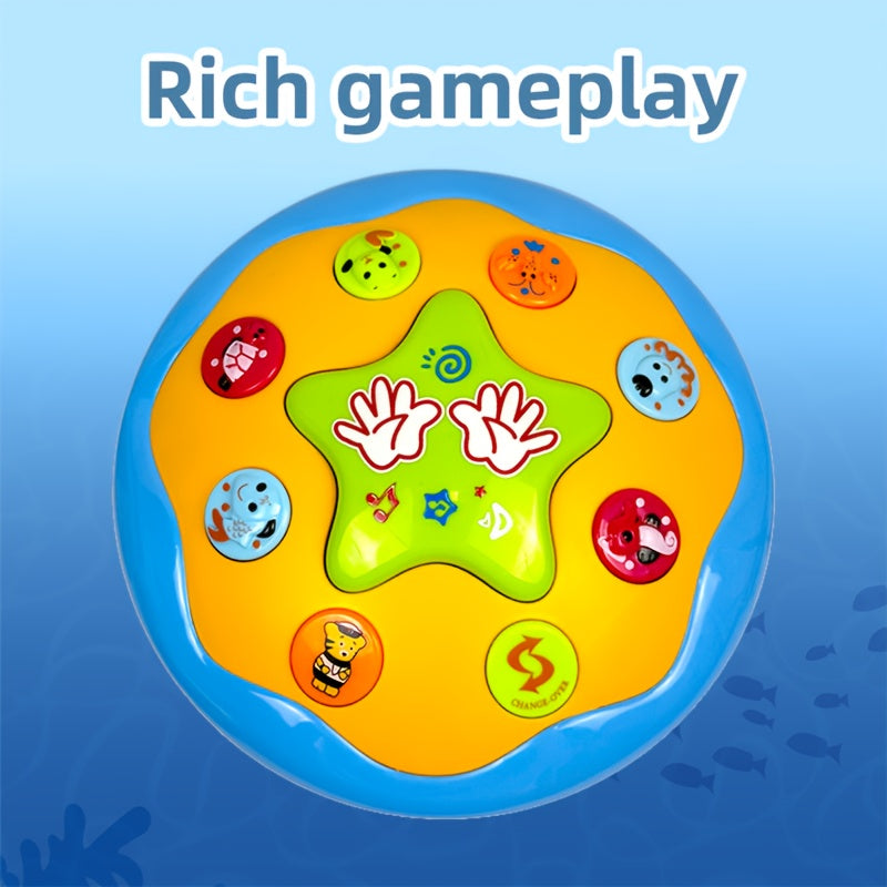 Kids Drum Set with Lights and Sounds Ocean Theme Educational Toy for Early Learning