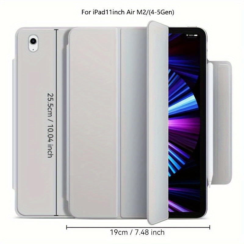 iPad Mini 6, Air 4/5, Pro 11 2022, Air 6 11inch 2024 uchun sun'iy charm aqlli qop. Qalam ushlagichi, kuchli magnit yopilishi va ultra ingichka dizayni bilan egiluvchan qattiq qopqoqni o'z ichiga oladi.