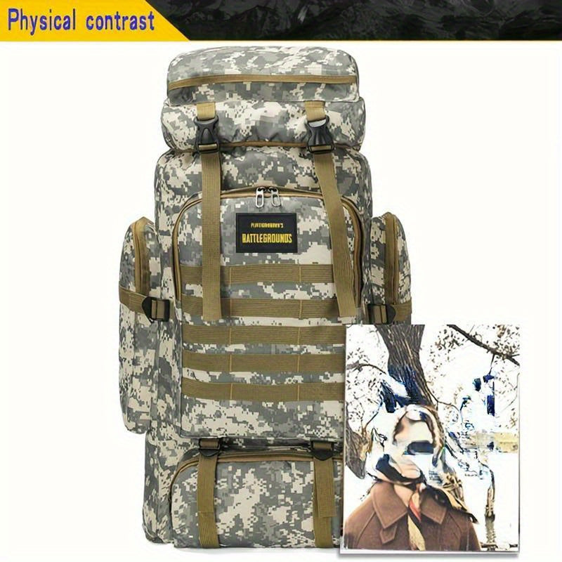 Waterproof Oxford Cloth Camo Travel Backpack 50L for Outdoor Adventures