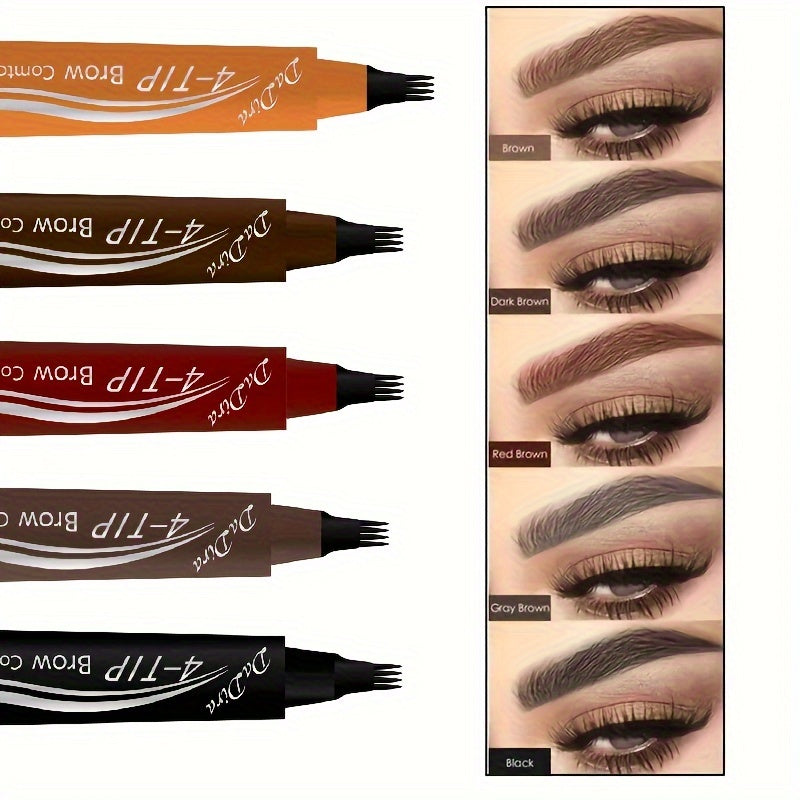 Long-Lasting Eyebrow Pencil with Four Tips and Five Multi-Tonal Shades