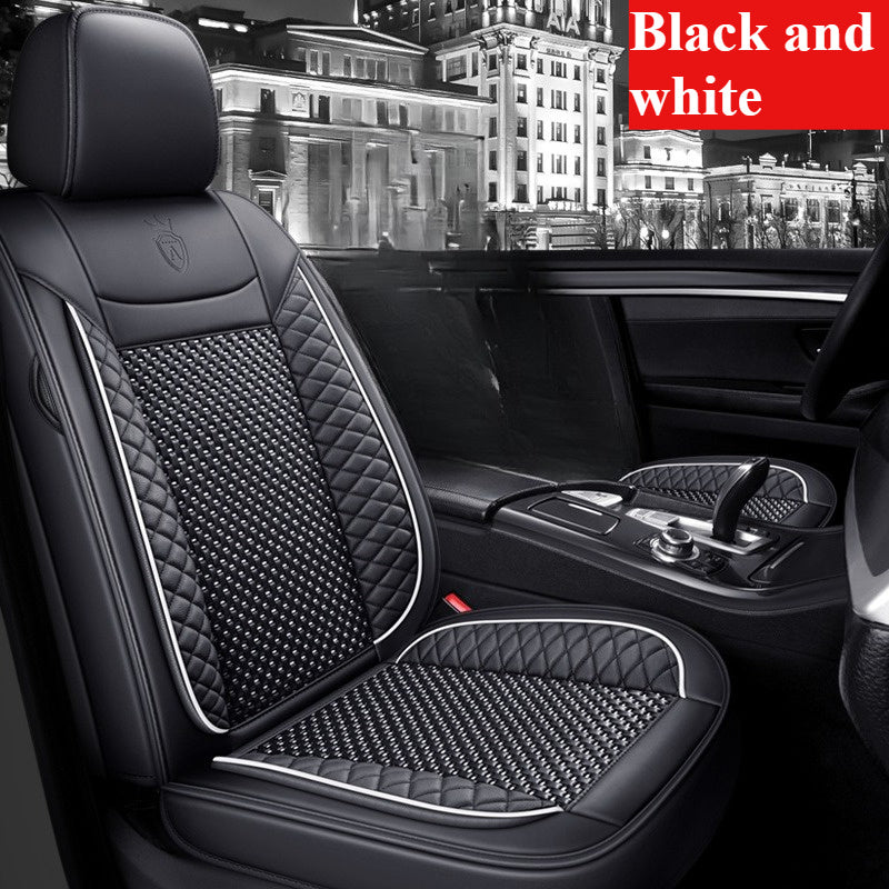 Universal Black and White Car Seat Cover All-Season Full Coverage Protector