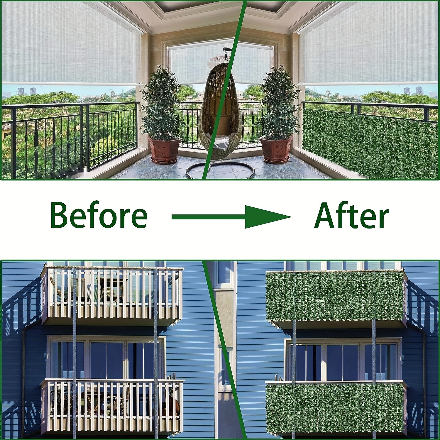 Sun'iy ivy maxfiy devor devor ekran 203x300cm Yashil tashqi ichki bog' dekor