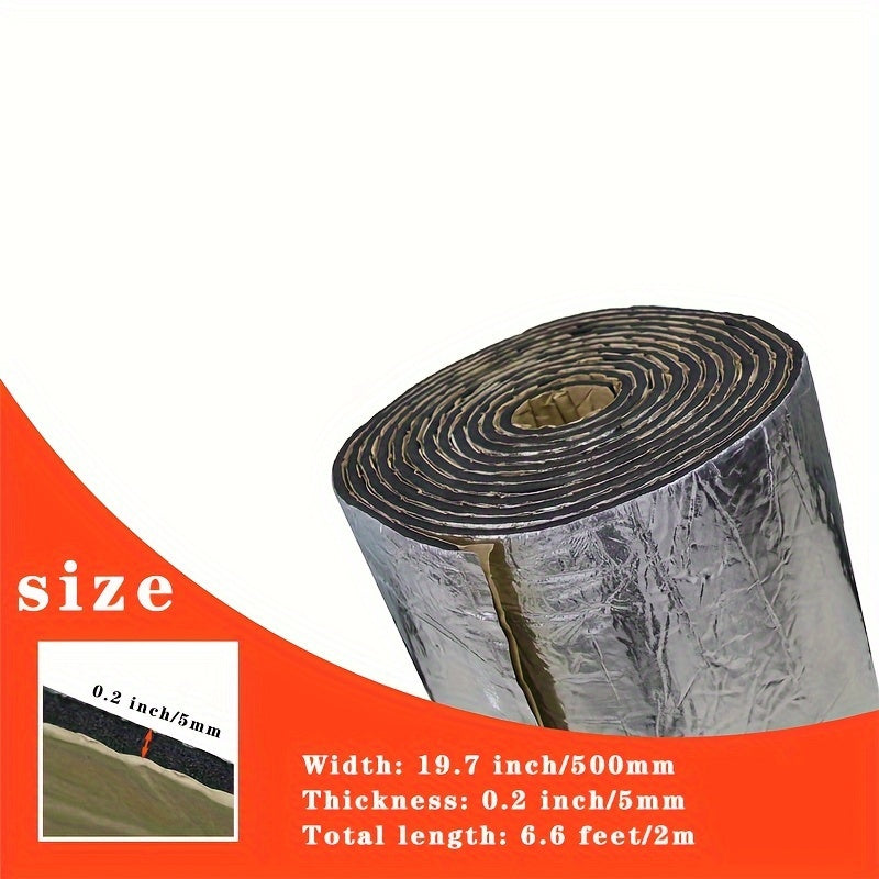 Car Soundproof Mat 50X200Cm 5Mm Insulation for Trunk Doors Floors