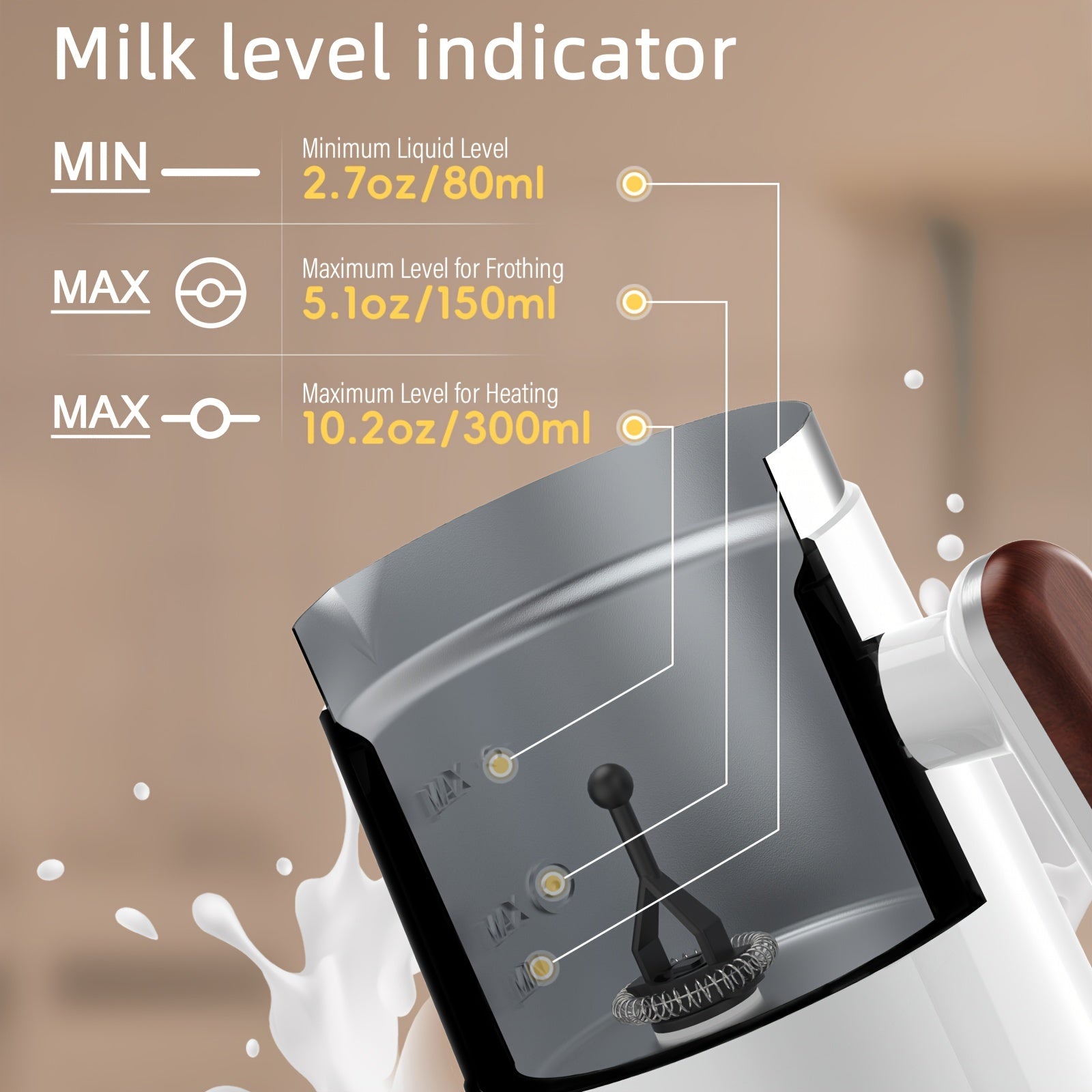 Milk Frother 4-in-1 Electric Hot Cold Foam Steamer for Coffee Cappuccino