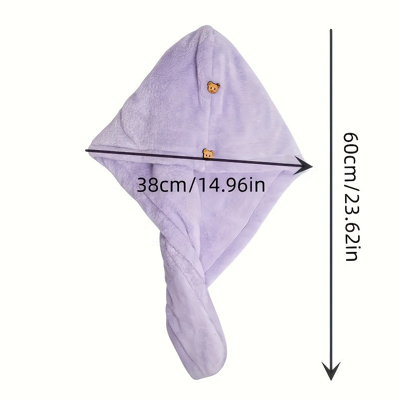 Ayollar uchun qalin paxtali soch quritgich shlyapa, tez quriydigan, suvni yaxshi yutadigan sochiq