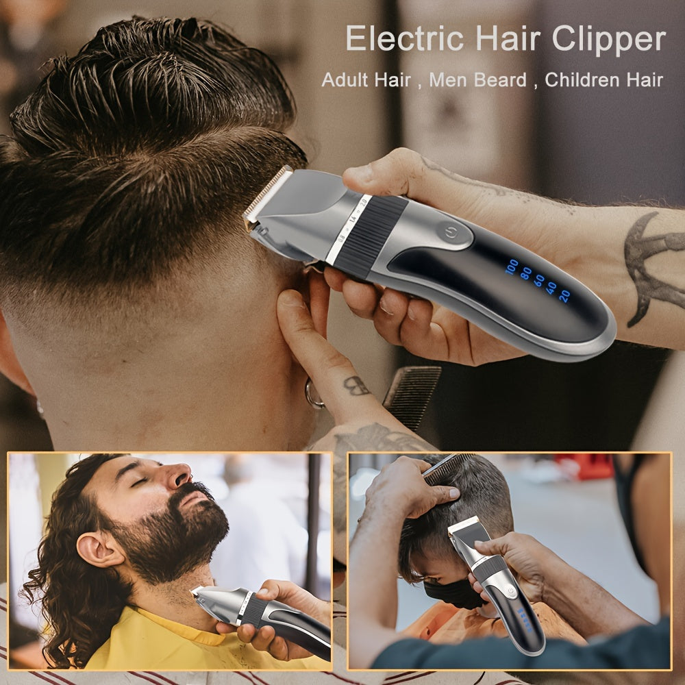 Cortapelos eléctrico con ajustes de longitud ajustables y recargable