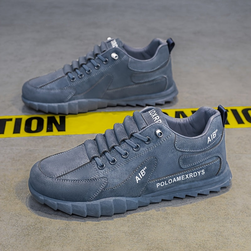 Men's Blue Sneakers with PU Upper PVC Sole Casual Running Shoes