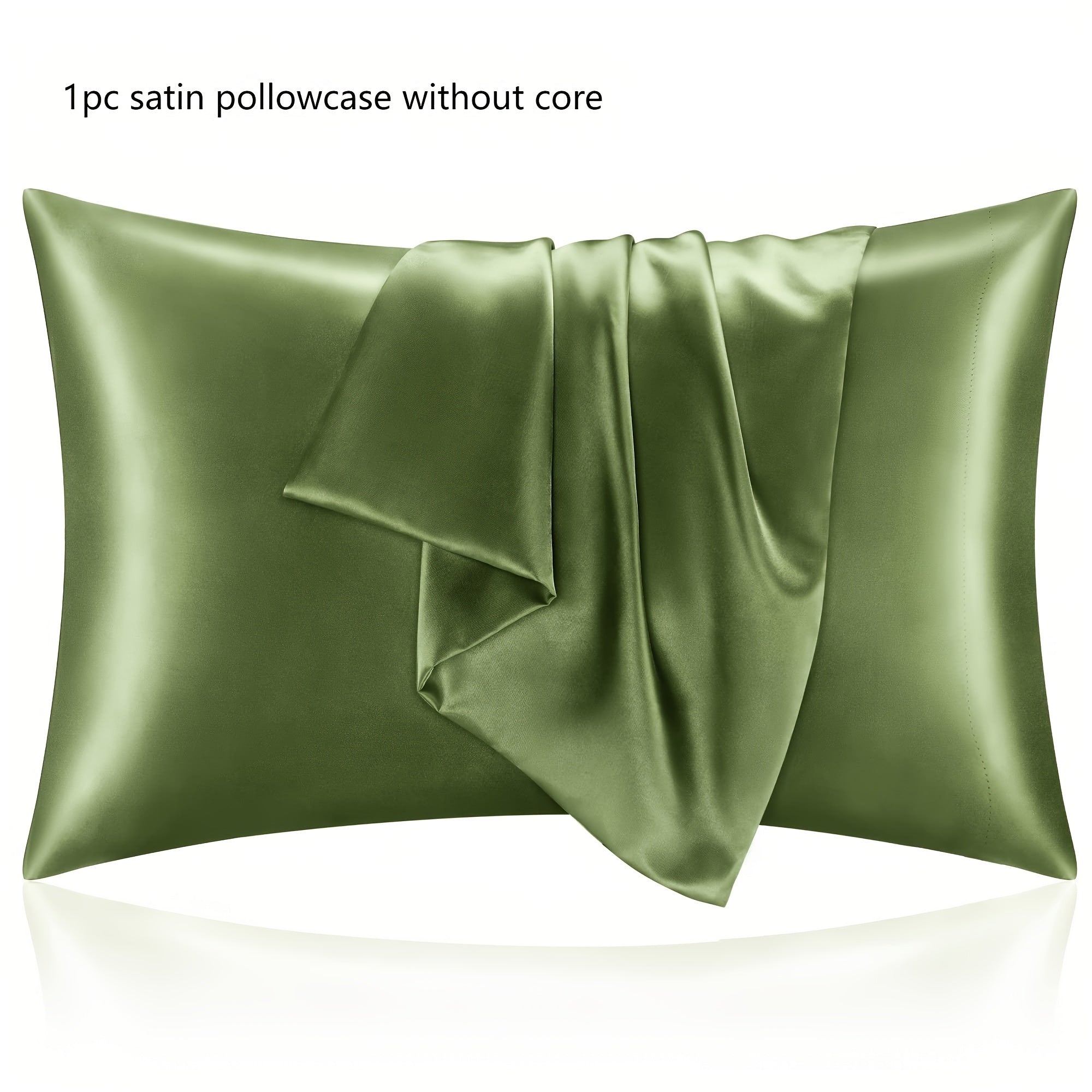 Queen Satin Pillowcase Cooling Breathable Polyester Envelope Closure Lightweight