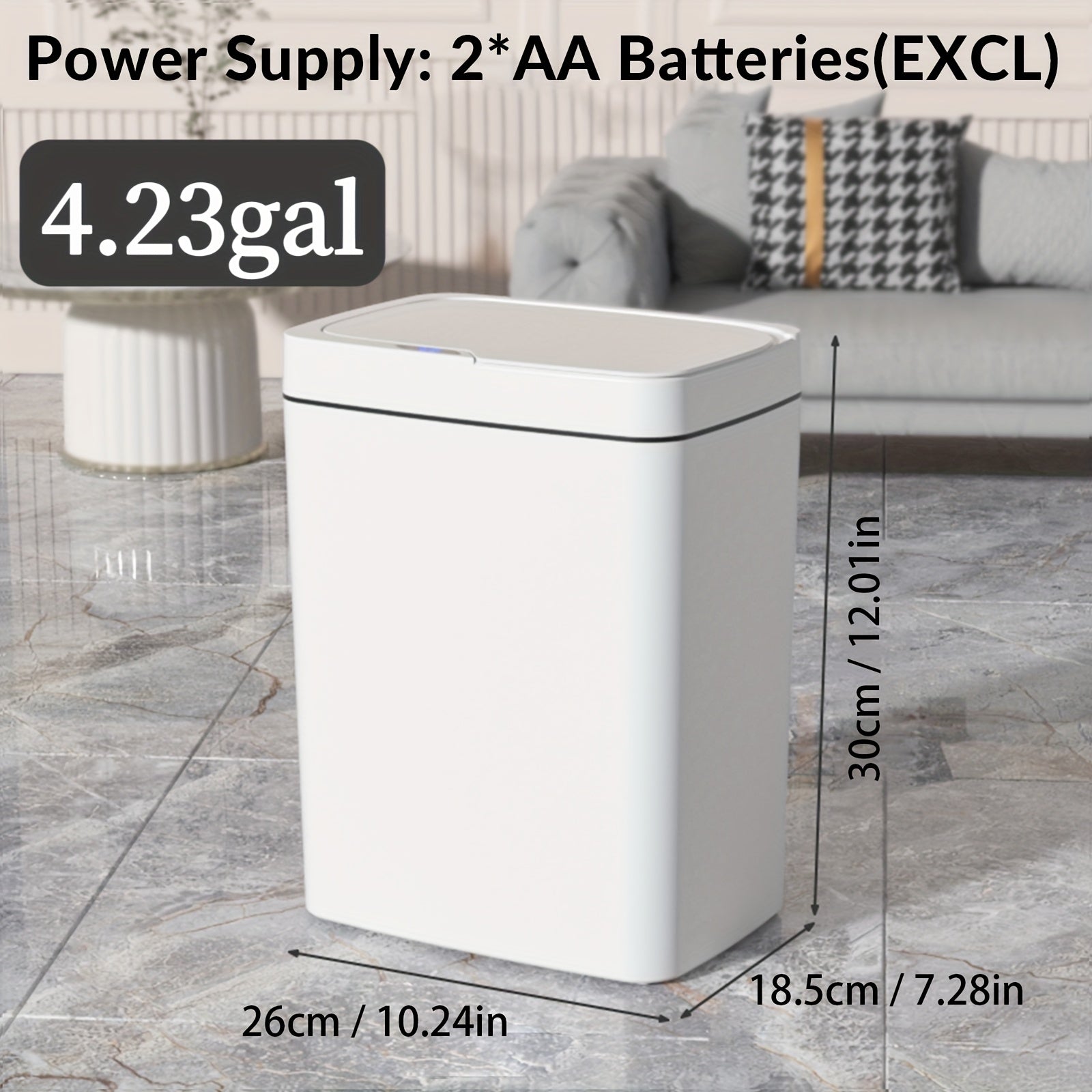 Infraqizil sensing aqlli axlat qutisi uy ofisi maktab uchun yashil oq