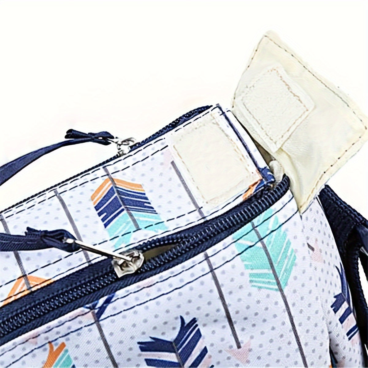 5-Piece Geometric Print Diaper Bag Set with Shoulder Strap for Parents