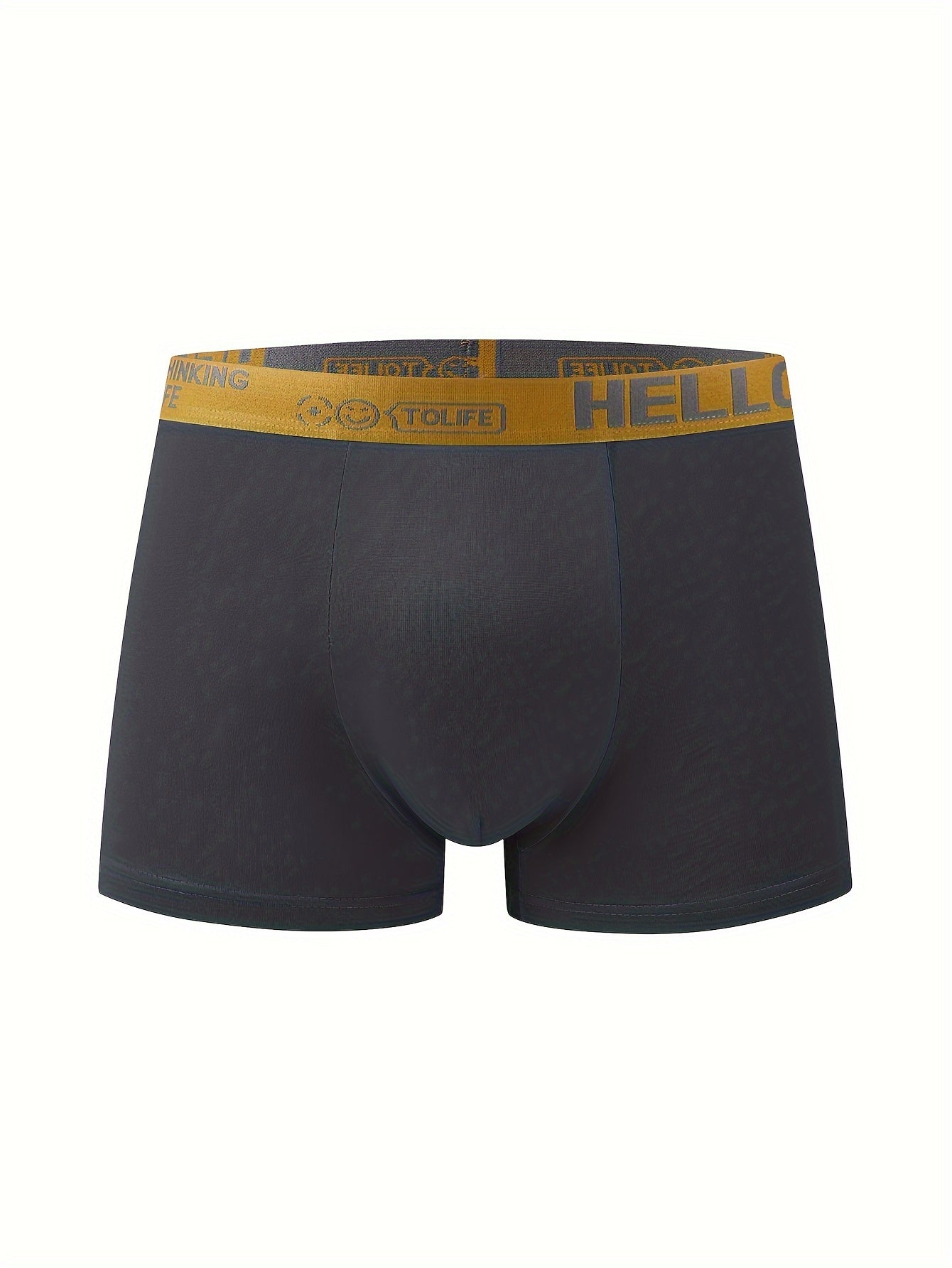 14pcs Men's Boxer Briefs Breathable Quick-Drying High Stretch Sports Trunks with 'Hello' Print