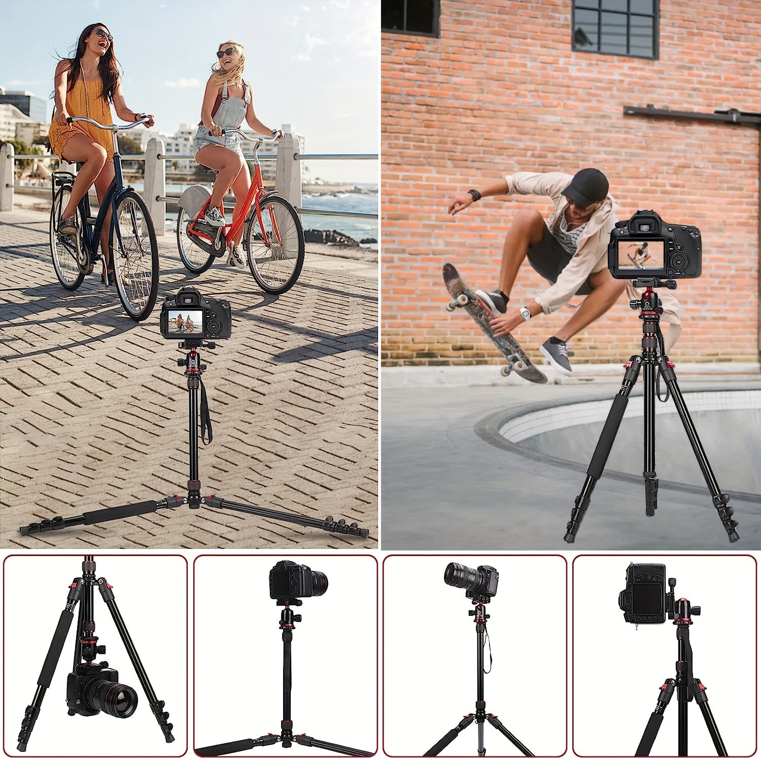 Professional Tripod Set with 210cm Camera Stand and Monopod for Photography and Travel
