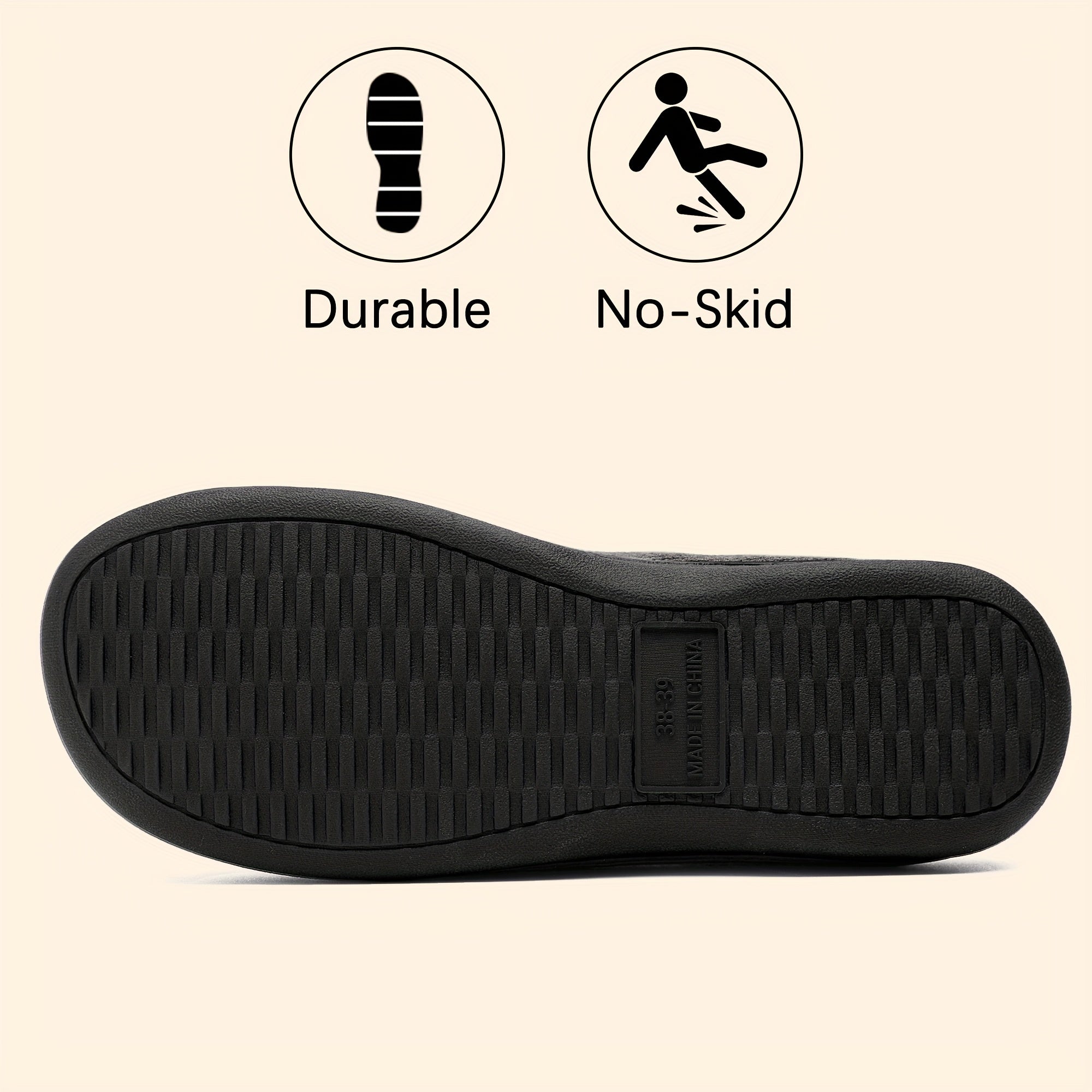 Unisex Warm Plush Slippers with Soft Sole Non-slip Comfortable Indoor Shoes