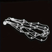 Women's Beaded Bracelet for Daily Wear, Delicate Five-Line Design