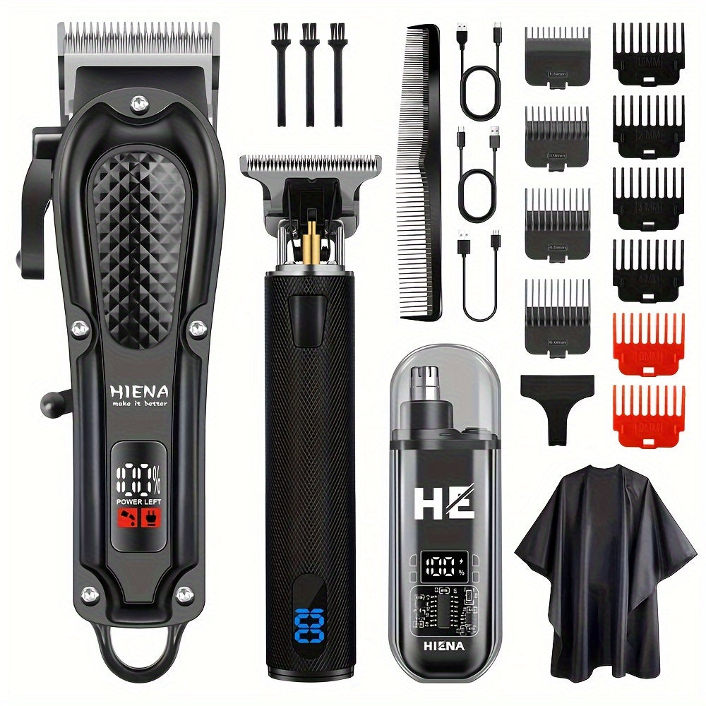Men's Grooming Kit with Cordless Hair Clippers Nose Trimmer Gift Box