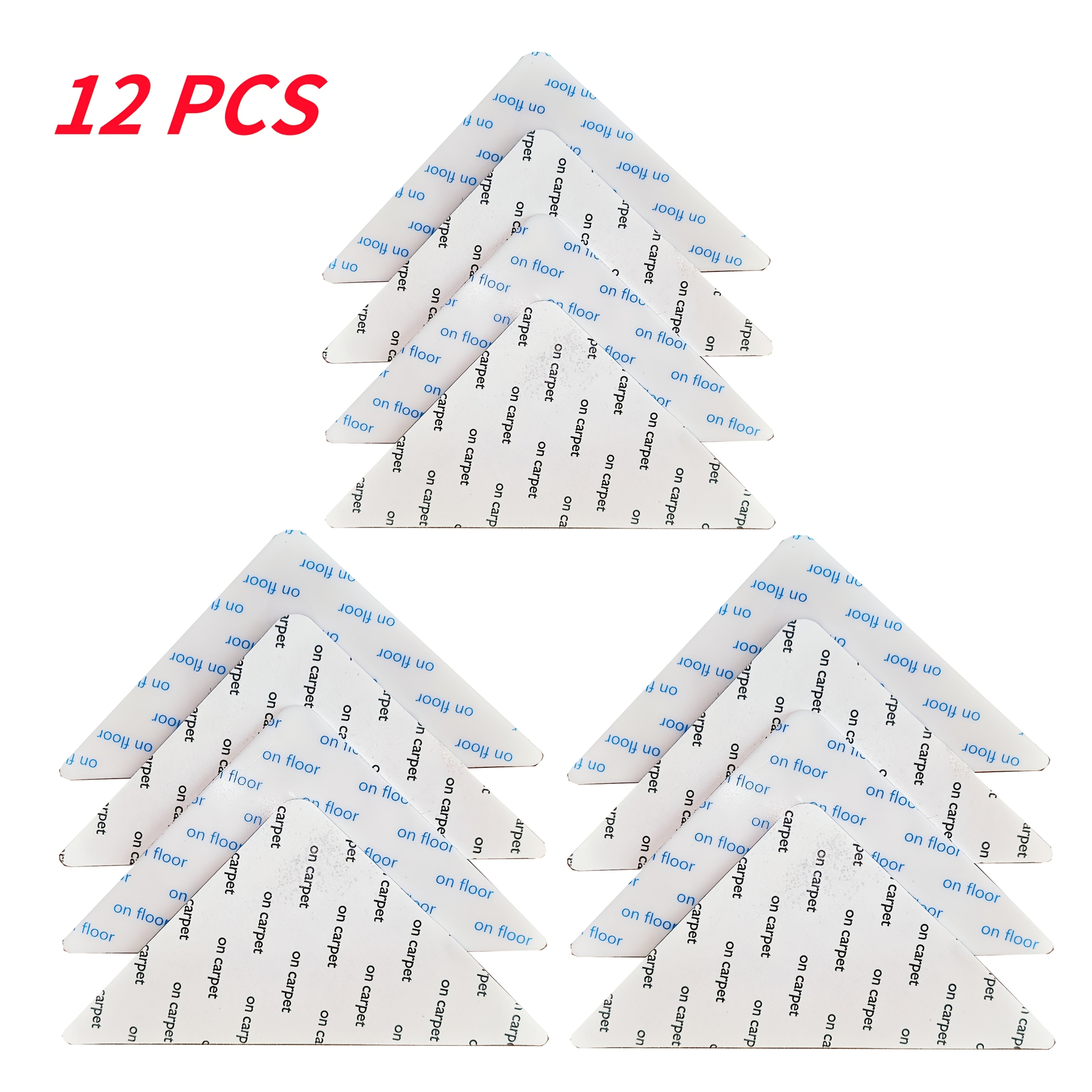 Carpet Grippers for Hardwood Floors and Tiles, Non-Slip Reusable Double-Sided Tape, 4/8/12 Pack