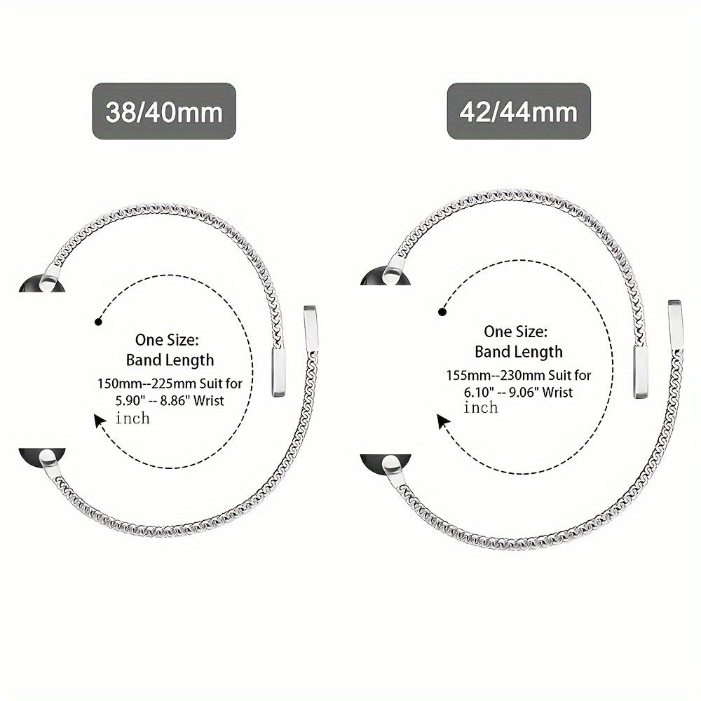 Unisex Stainless Steel Mesh Loop Magnetic Clasp Watch Band for Apple Watch Series 1-9 Ultra 2 SE 38mm 40mm 41mm 42mm 44mm 45mm 49mm