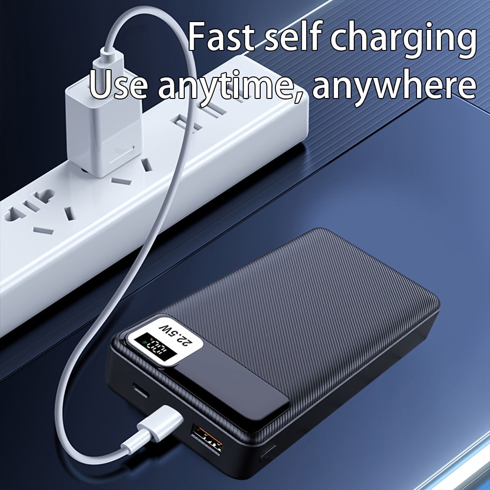 Banco de energía portátil de 20000mAh con pantalla LED y carga rápida para iPhone y dispositivos Android