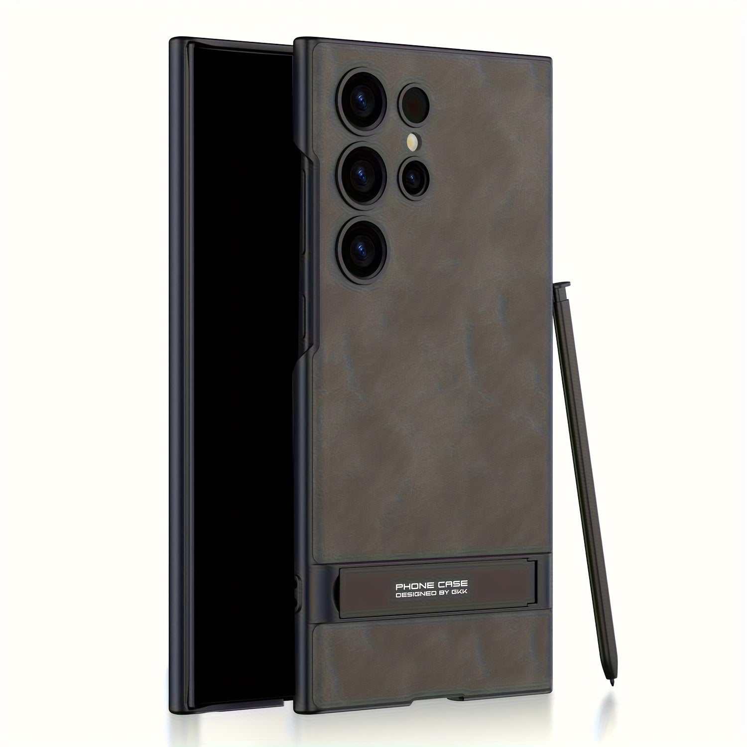 Suede Textured Phone Case for Samsung S24 Ultra with Invisible Stand Wireless Charging Pen Holder