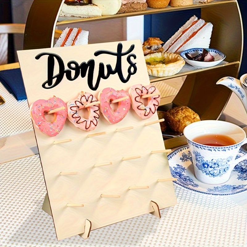 Rustic Wood Donut Holder for Weddings and Parties, Candy Buffet Display