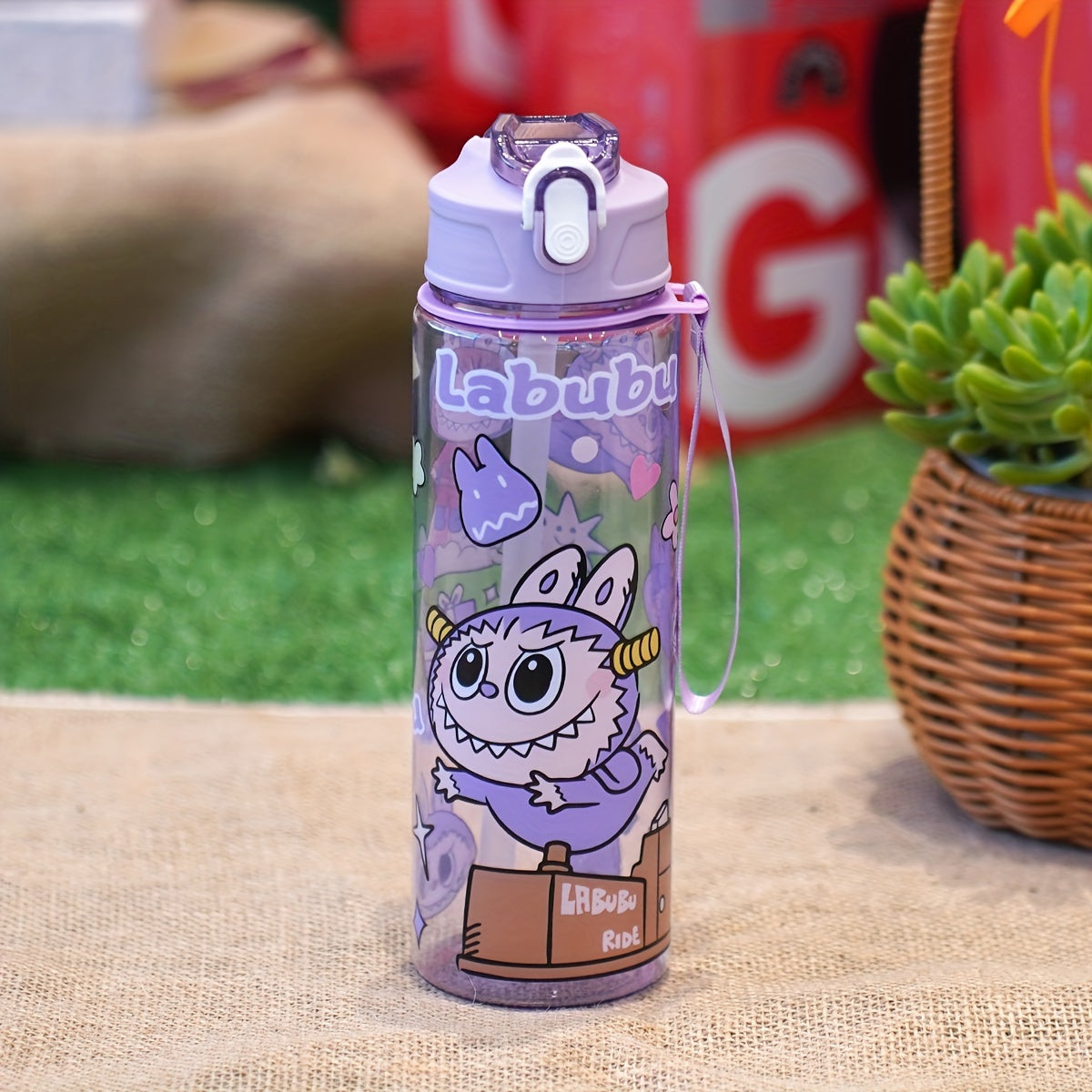 23oz suyuqlik o'tkazmaydigan portativ suv shishasi, sport, lager va maktab uchun qo'l halqasi bilan