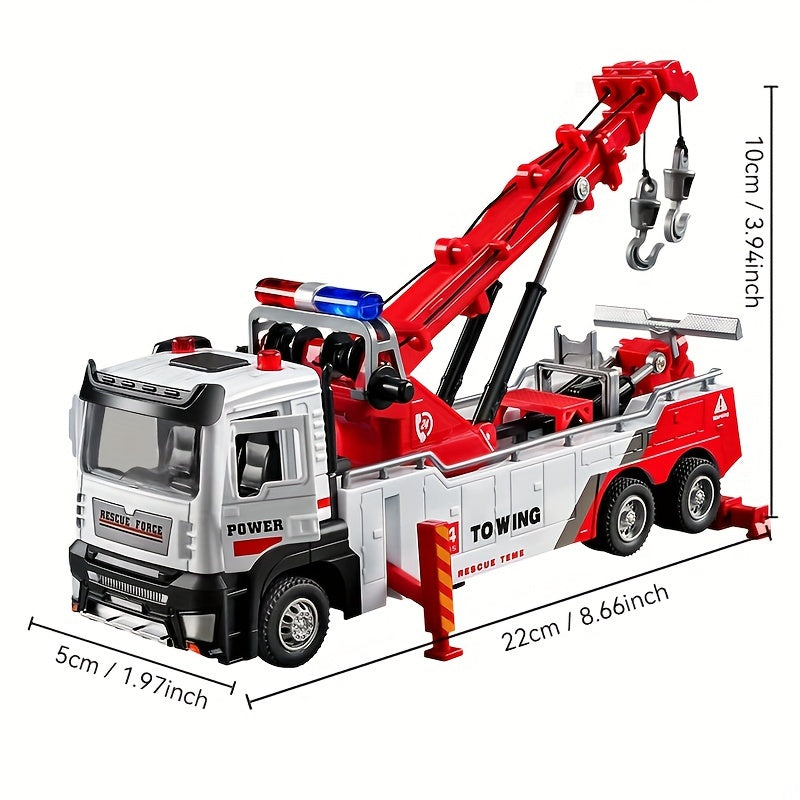 Juguete de vehículo de rescate de plástico para niños de 6 a 12 años con brazo retráctil y efectos de sonido