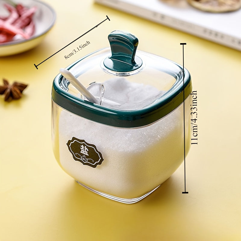 Leak-Proof Plastic Seasoning Storage Container for Salt and Condiments Kitchen Organizer