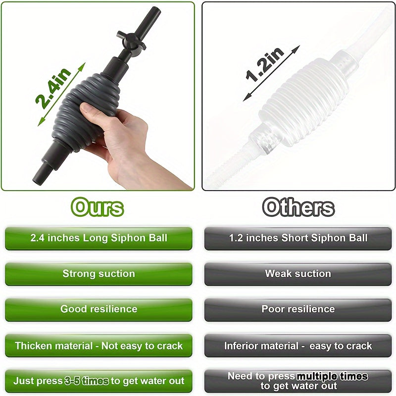 Aquarium Cleaner Pump with Outlet Valve for Fish Tanks 150cm 170cm Gray White