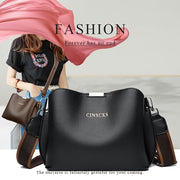 Women's Casual Water-Resistant PU Tote Bag with Detachable Shoulder Strap