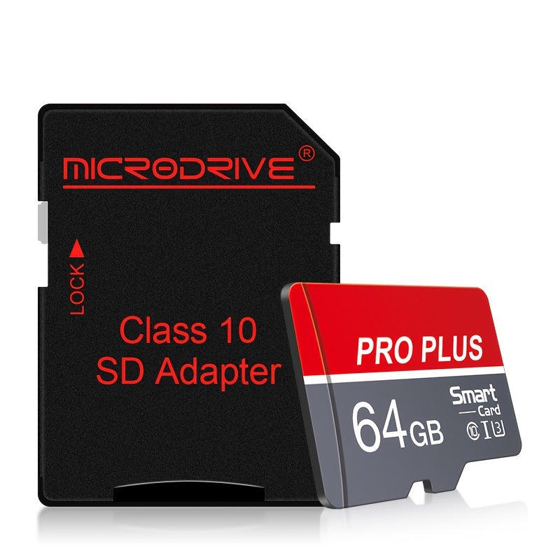 High-Speed Class 10 U3 MicroSD Card 16GB to 256GB Red and Gray for Smartphones Tablets