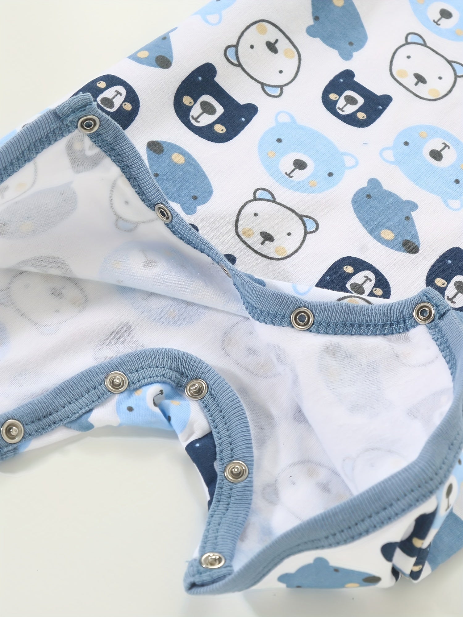 Newborn Baby Boys Bodysuits 3-Pack Animal Bear Print Cotton All-Season