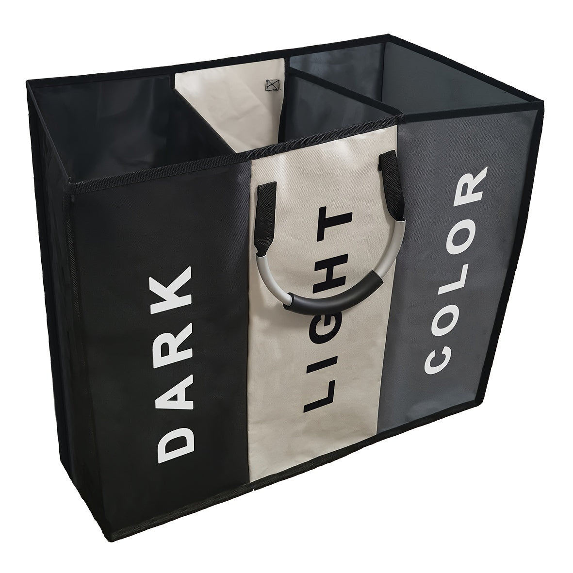 Large 240L Laundry Hamper with 3 Compartments for Clothes Towels and Toys