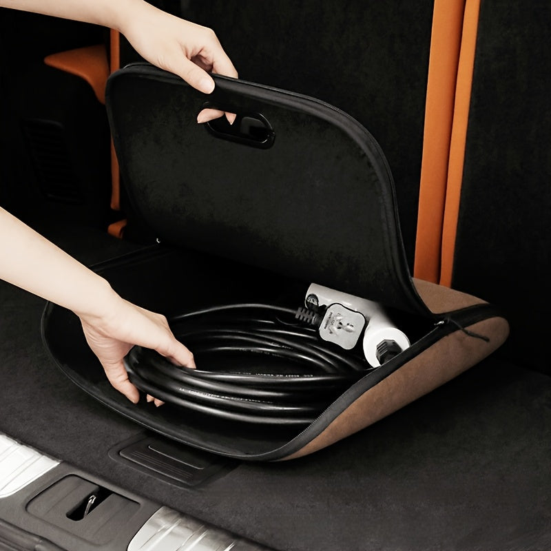 Bolsa de almacenamiento para cargador de vehículo eléctrico universal, organizador de cables para maletero
