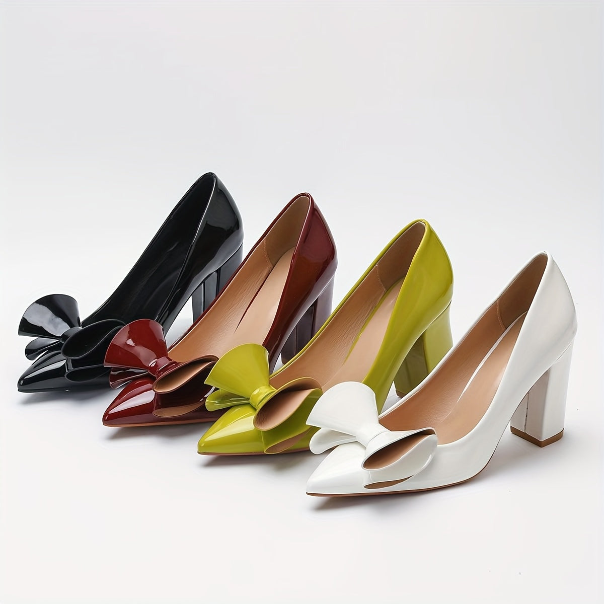 Women's Pointed Toe High Heel Dress Shoes Bowknot Stilettos for Parties and Office