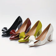 Ayollar uchun nuqta barmoqli yuqori poshnali kiyinadigan poyabzal, bayramlar va ofis uchun bog'ichli stilettolar