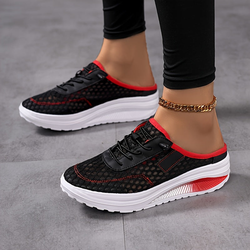 Women's Thick-Soled Slip-On Shoes Breathable Knitted Sole Comfortable Walking