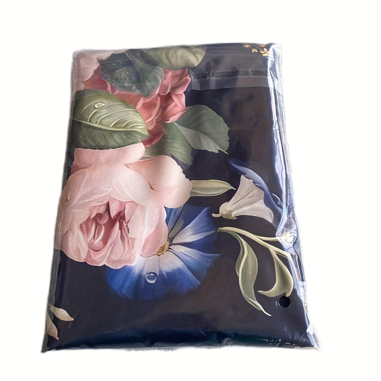 Set of 2 Satin Pillowcases with Floral Bird Patterns Reversible Envelope Closure