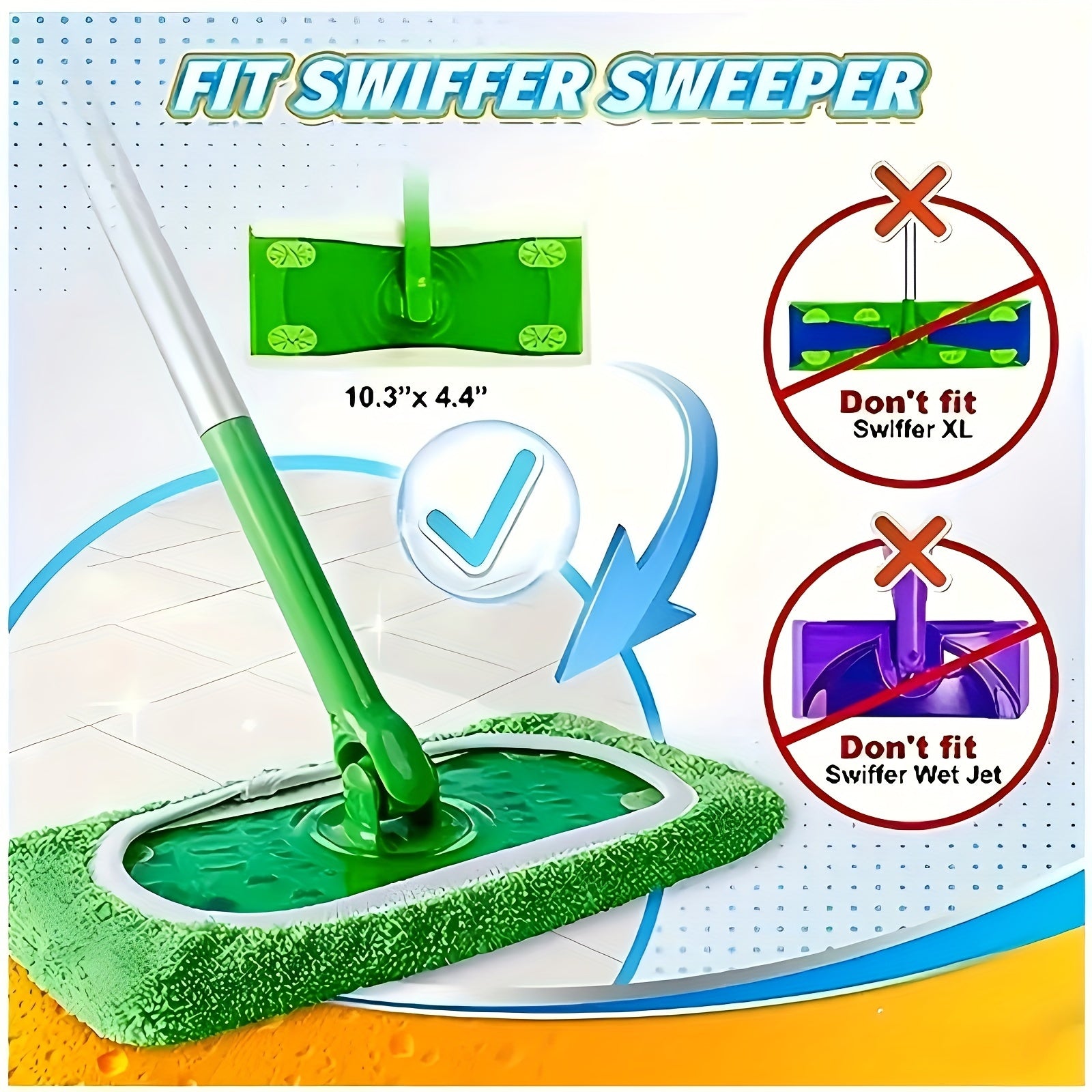 To'rt dona yuqori singdiruvchi mikroto'qima mopa yostiqlari qayta ishlatiladigan, yuviladigan va uzoq muddatli. Ushbu tekis pol matolari tozalashni quruq va nam foydalanish bilan osonlashtiradi.