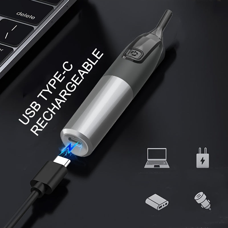 Electric Eyebrow Razor for Men and Women Rechargeable Face Beard Trimmer Black