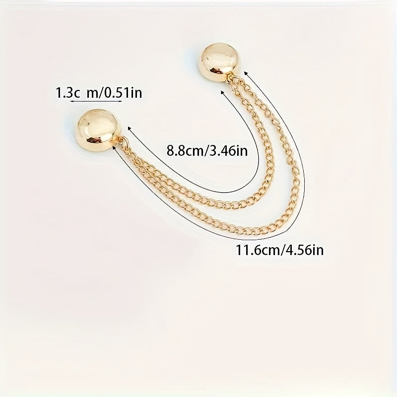 Магнитные штаны и зажимы для манжет, регулируемые сплавные застежки для брюк и рубашек, золотые