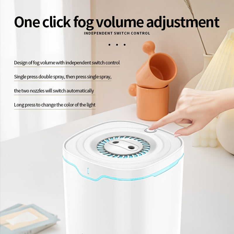 Large Capacity Double Spray Humidifier 2000ml USB Timer Bedroom Office