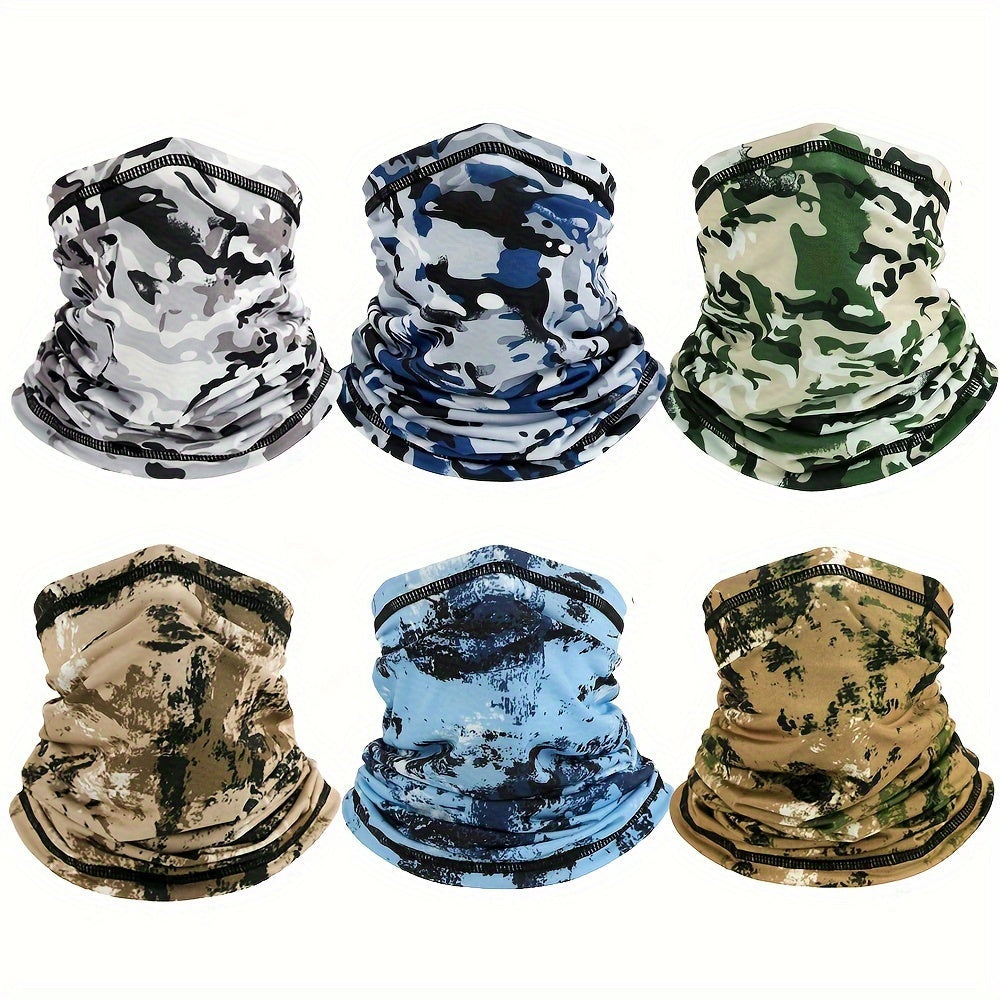 Set of Six Breathable Polyester Neck Gaiters for Casual Wear and Woven Scarf Style