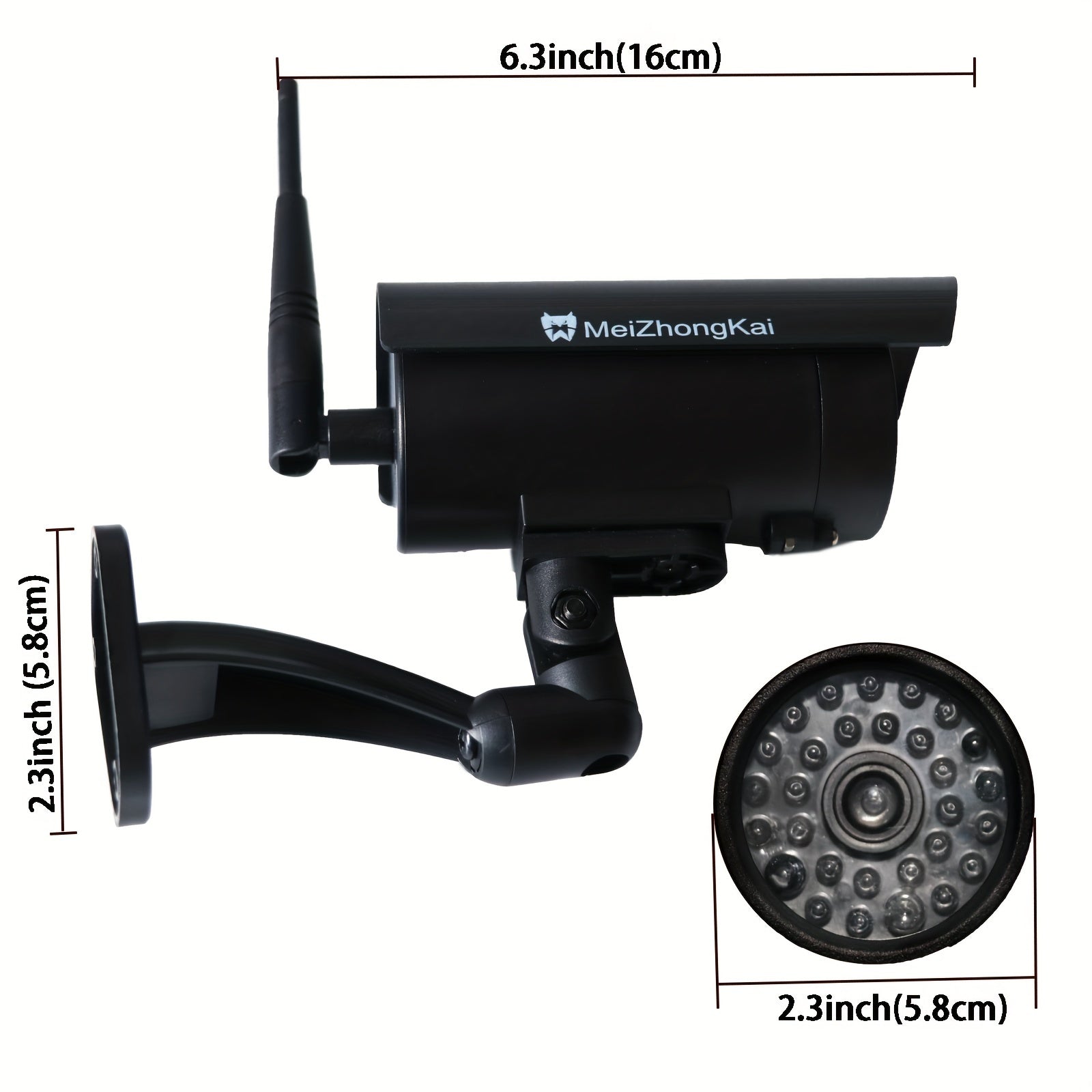 LED Fake Security Camera with Red Flashing Light Waterproof Indoor Outdoor